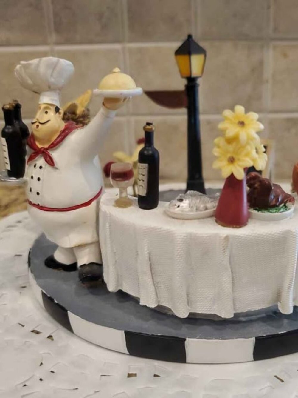 L@@K Unique Italian Chef Bistro Kitchen Candle Holder Decor ~ Yankee Candle